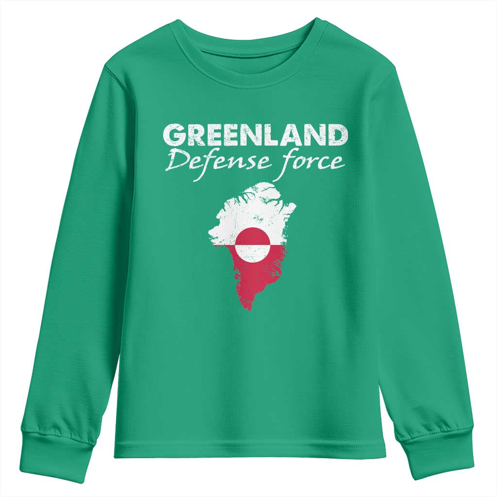 Greenland Defense Force Youth Sweatshirt Political Statement Greenland Policy