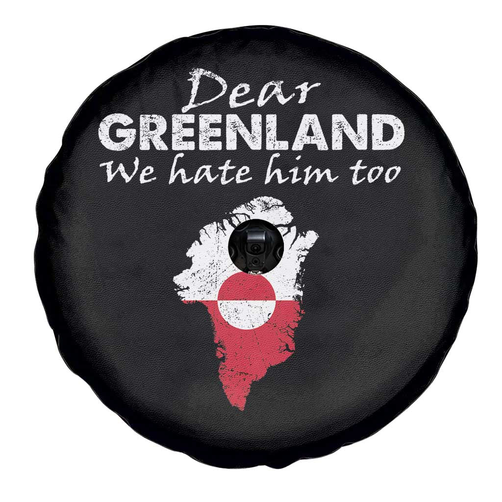 Dear Greenland We Hate Him Too Spare Tire Cover Greenland Political Protest