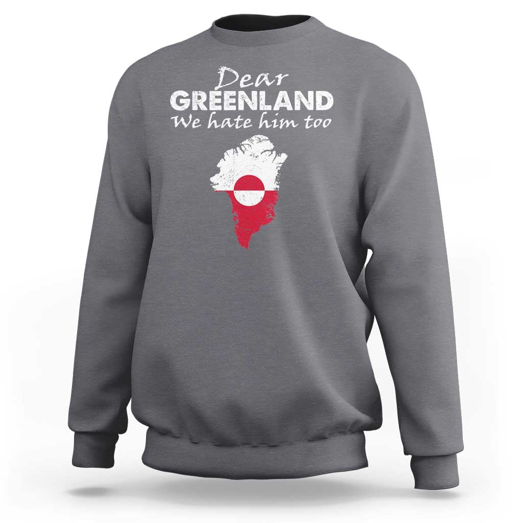 Dear Greenland We Hate Him Too Sweatshirt Greenland Political Protest