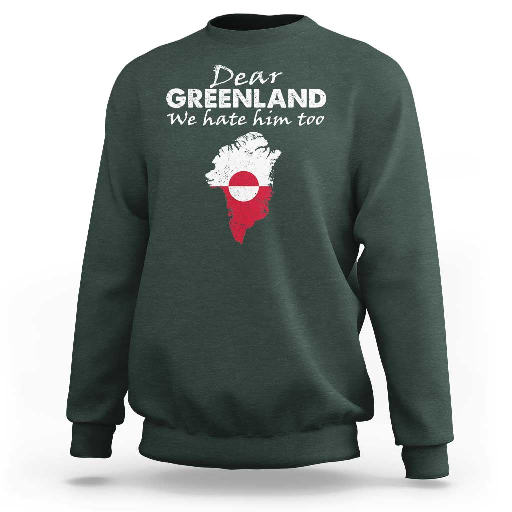 Dear Greenland We Hate Him Too Sweatshirt Greenland Political Protest