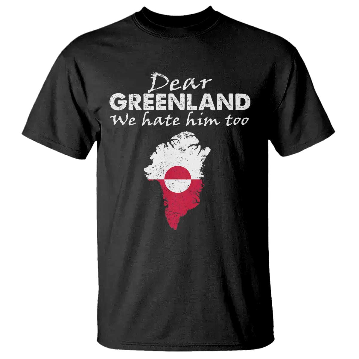 Dear Greenland We Hate Him Too T Shirt Greenland Political Protest