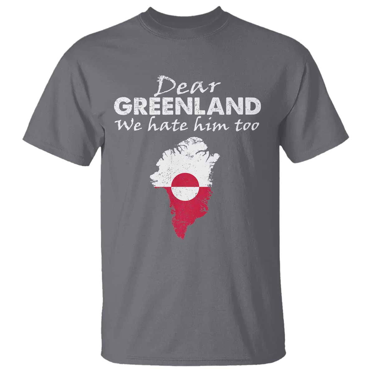 Dear Greenland We Hate Him Too T Shirt Greenland Political Protest