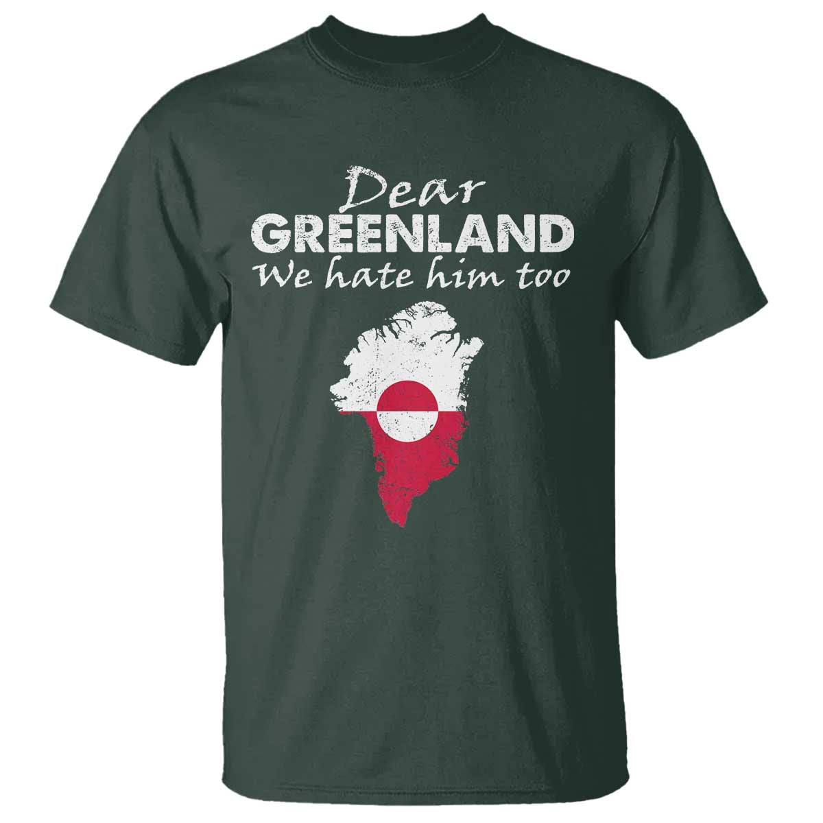 Dear Greenland We Hate Him Too T Shirt Greenland Political Protest