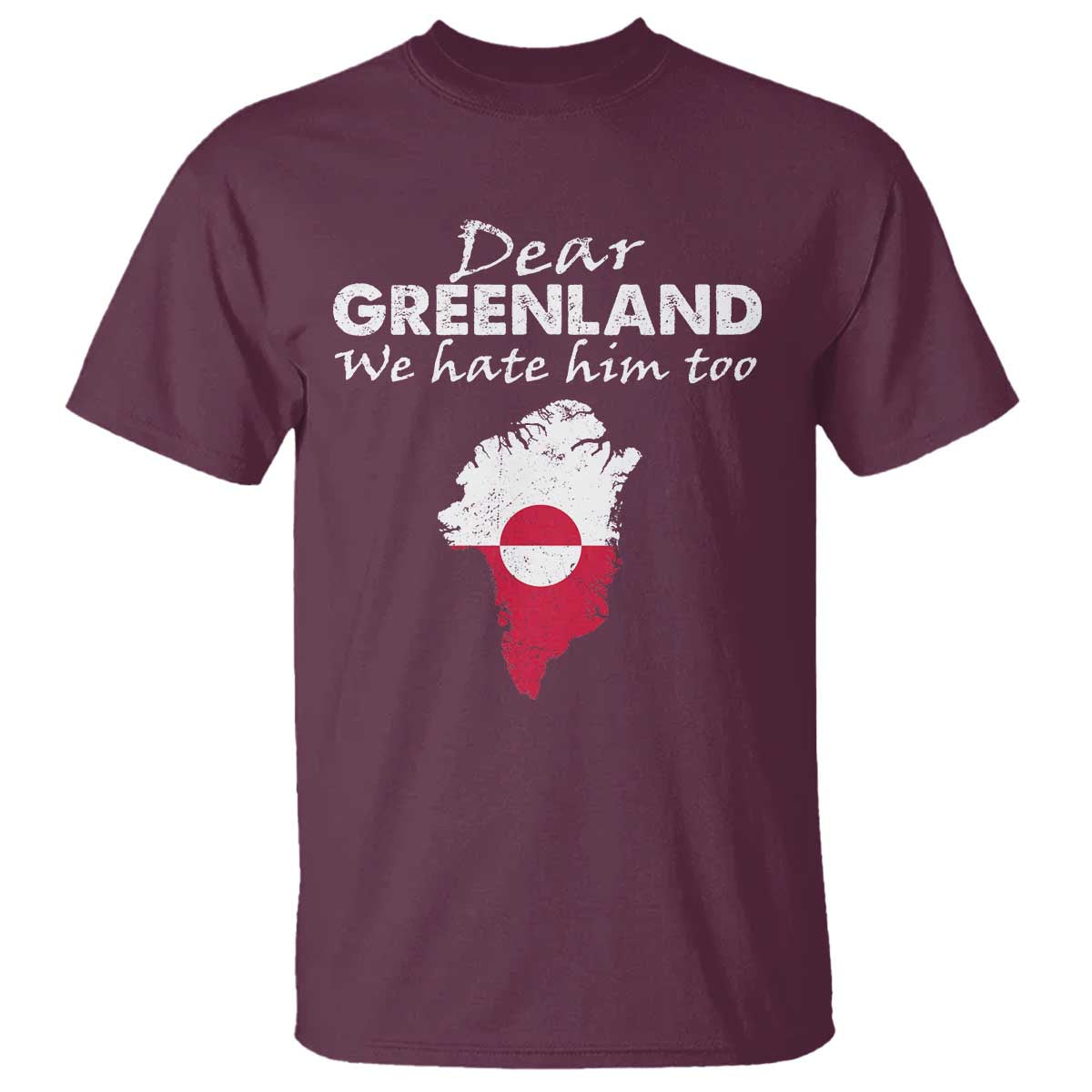Dear Greenland We Hate Him Too T Shirt Greenland Political Protest