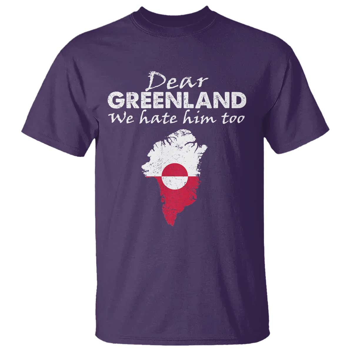 Dear Greenland We Hate Him Too T Shirt Greenland Political Protest