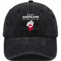 Dear Greenland We Hate Him Too Washed Cotton Baseball Cap Greenland Political Protest