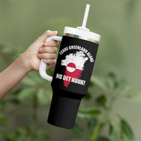 Nu Det Nuuk Leave Greenland Alone Tumbler With Handle Political Statement Greenland Policy