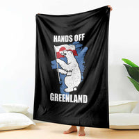 Hands Off Greenland Protest Throw Blanket Support Greenland Bear Holding Flag
