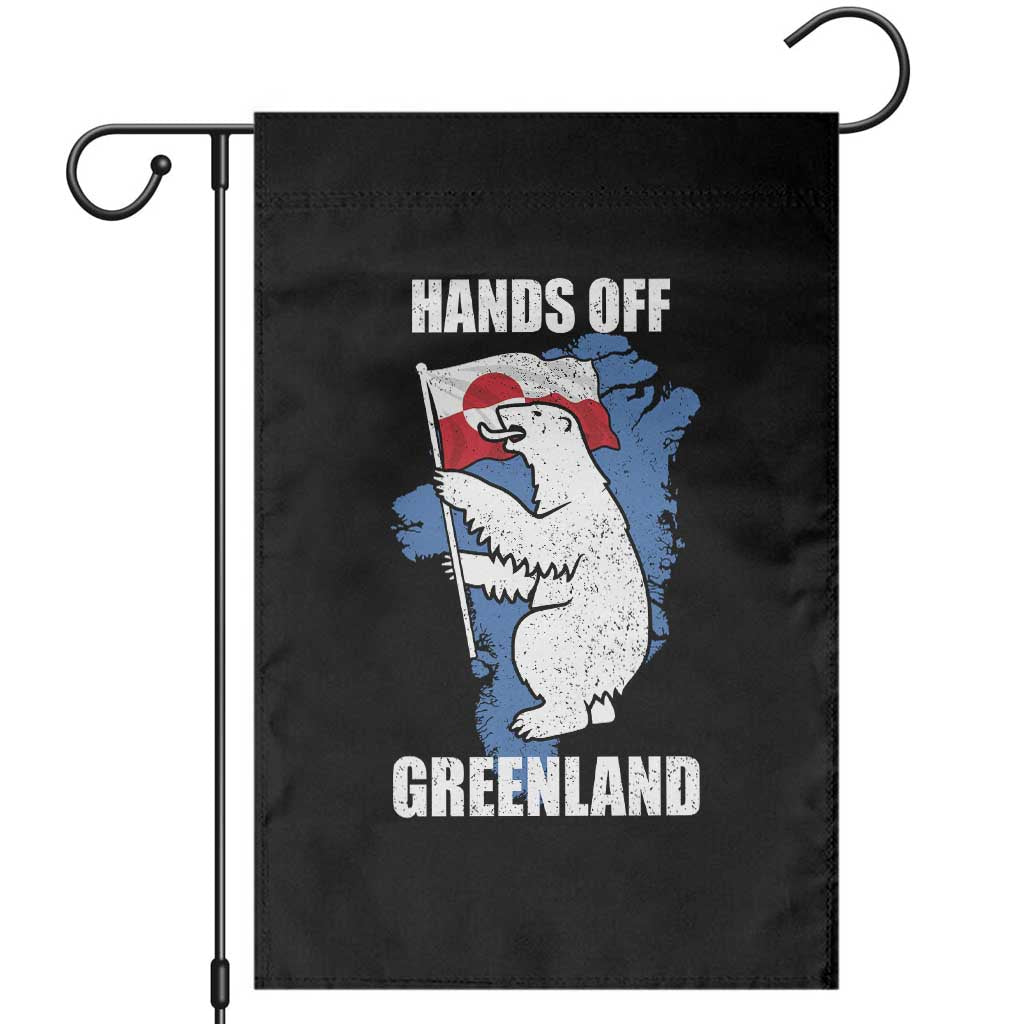 Hands Off Greenland Protest Garden Flag Support Greenland Bear Holding Flag