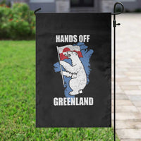 Hands Off Greenland Protest Garden Flag Support Greenland Bear Holding Flag