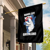 Hands Off Greenland Protest Garden Flag Support Greenland Bear Holding Flag