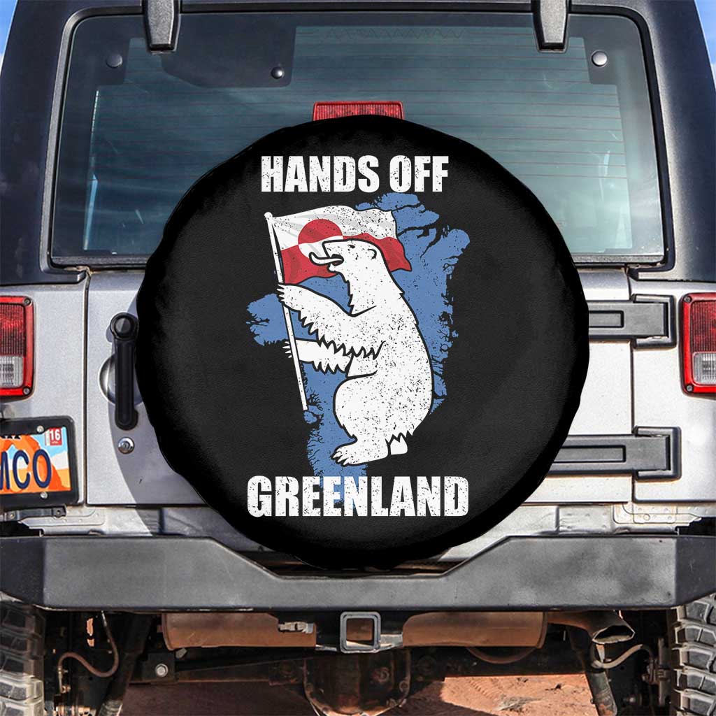 Hands Off Greenland Protest Spare Tire Cover Support Greenland Bear Holding Flag