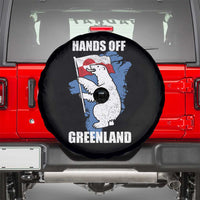 Hands Off Greenland Protest Spare Tire Cover Support Greenland Bear Holding Flag