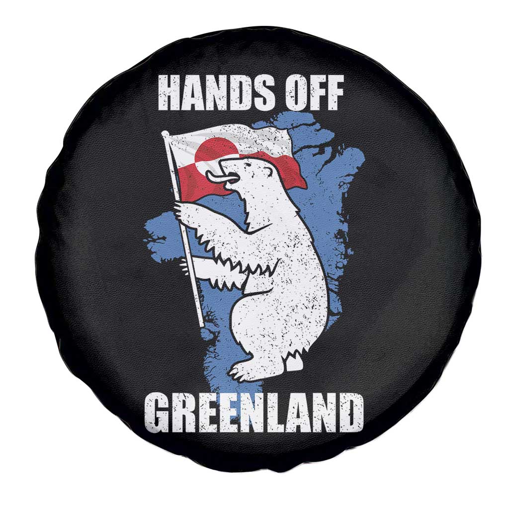 Hands Off Greenland Protest Spare Tire Cover Support Greenland Bear Holding Flag