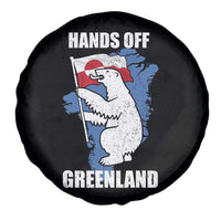 Hands Off Greenland Protest Spare Tire Cover Support Greenland Bear Holding Flag