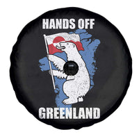 Hands Off Greenland Protest Spare Tire Cover Support Greenland Bear Holding Flag