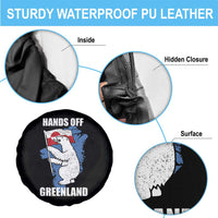 Hands Off Greenland Protest Spare Tire Cover Support Greenland Bear Holding Flag