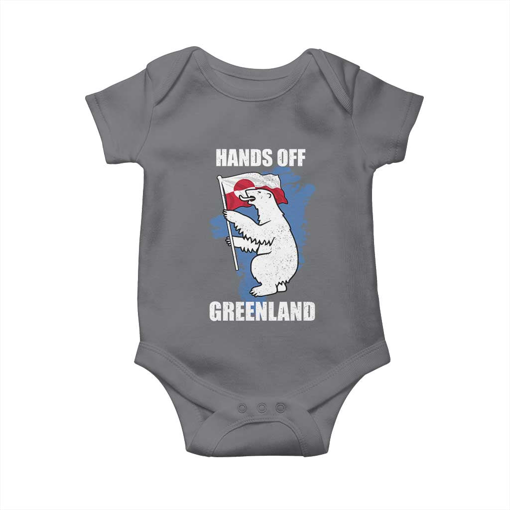 Hands Off Greenland Protest Baby Onesie Support Greenland Bear Holding Flag