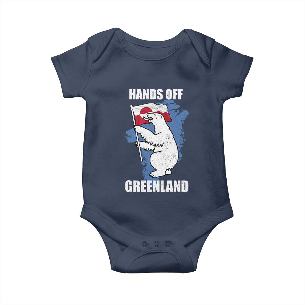 Hands Off Greenland Protest Baby Onesie Support Greenland Bear Holding Flag