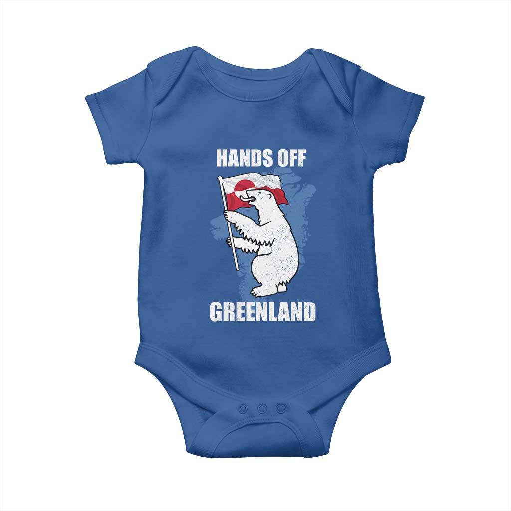 Hands Off Greenland Protest Baby Onesie Support Greenland Bear Holding Flag