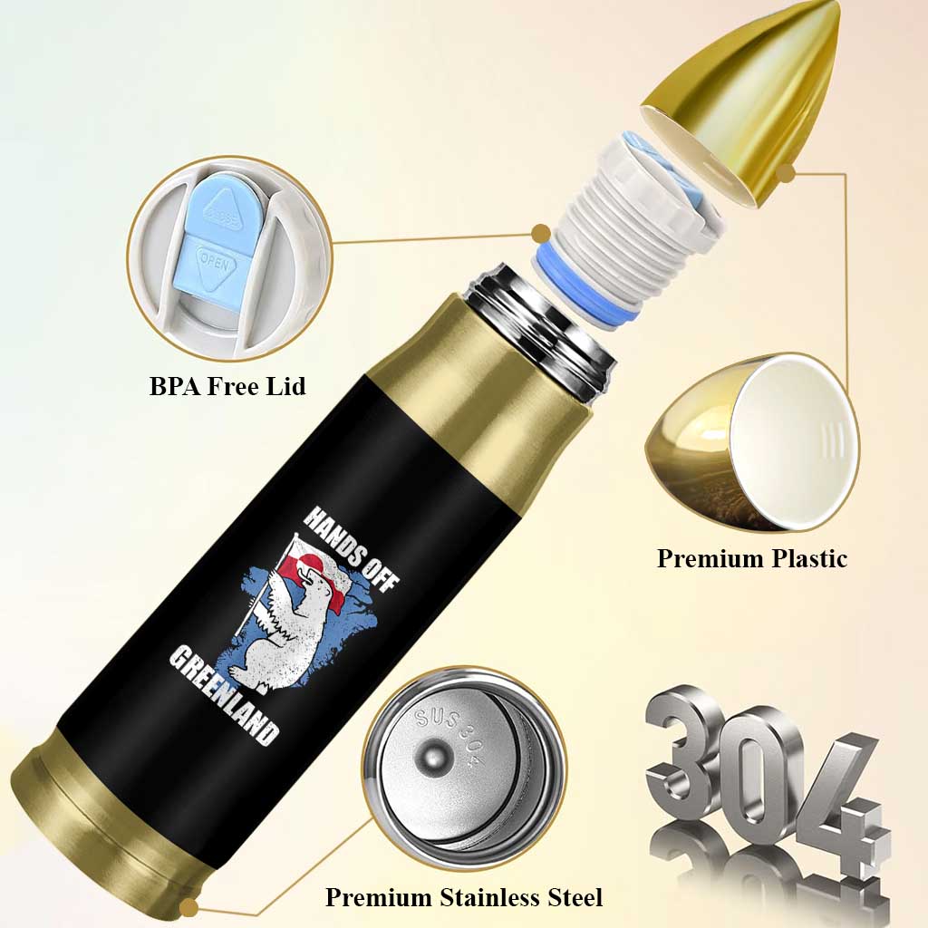 Hands Off Greenland Protest Bullet Tumbler Support Greenland Bear Holding Flag