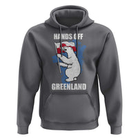 Hands Off Greenland Protest Hoodie Support Greenland Bear Holding Flag