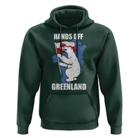 Hands Off Greenland Protest Hoodie Support Greenland Bear Holding Flag