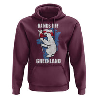 Hands Off Greenland Protest Hoodie Support Greenland Bear Holding Flag