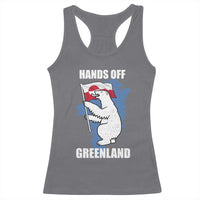 Hands Off Greenland Protest Racerback Tank Top Support Greenland Bear Holding Flag