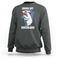 Hands Off Greenland Protest Sweatshirt Support Greenland Bear Holding Flag