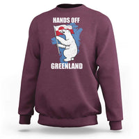 Hands Off Greenland Protest Sweatshirt Support Greenland Bear Holding Flag
