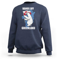 Hands Off Greenland Protest Sweatshirt Support Greenland Bear Holding Flag