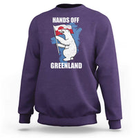 Hands Off Greenland Protest Sweatshirt Support Greenland Bear Holding Flag