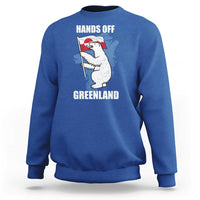 Hands Off Greenland Protest Sweatshirt Support Greenland Bear Holding Flag