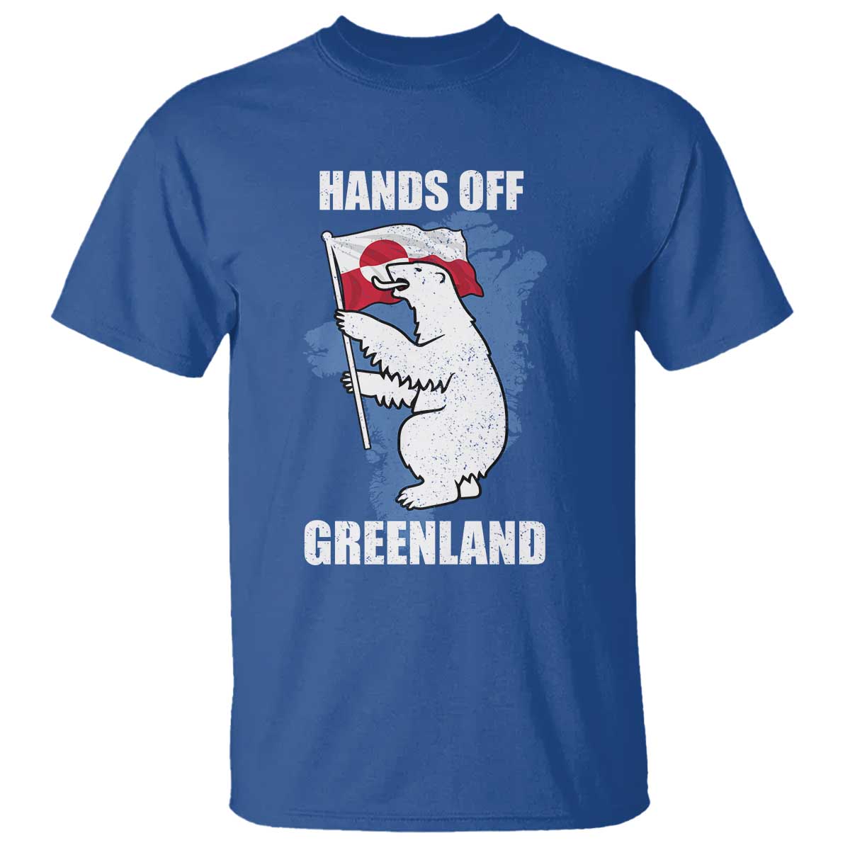 Hands Off Greenland Protest T Shirt Support Greenland Bear Holding Flag