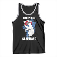 Hands Off Greenland Protest Tank Top Support Greenland Bear Holding Flag