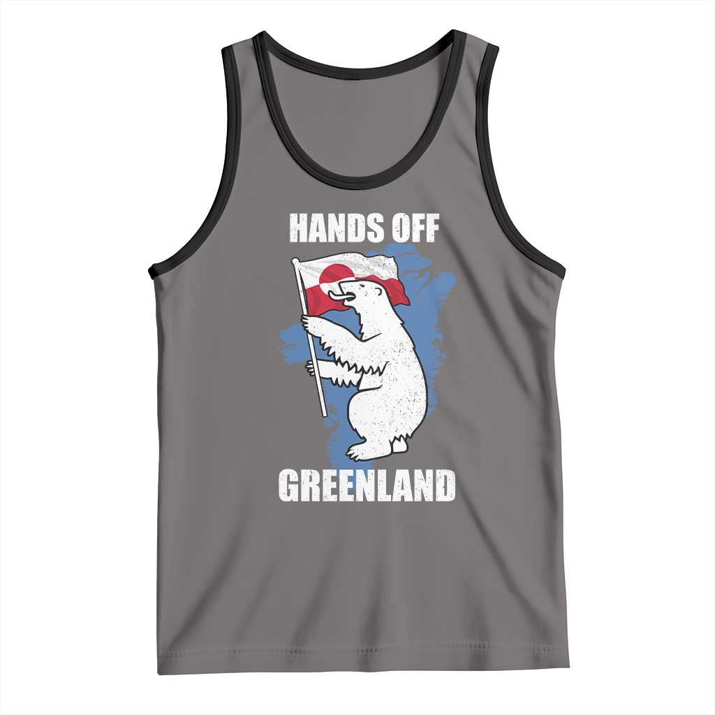 Hands Off Greenland Protest Tank Top Support Greenland Bear Holding Flag