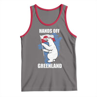 Hands Off Greenland Protest Tank Top Support Greenland Bear Holding Flag