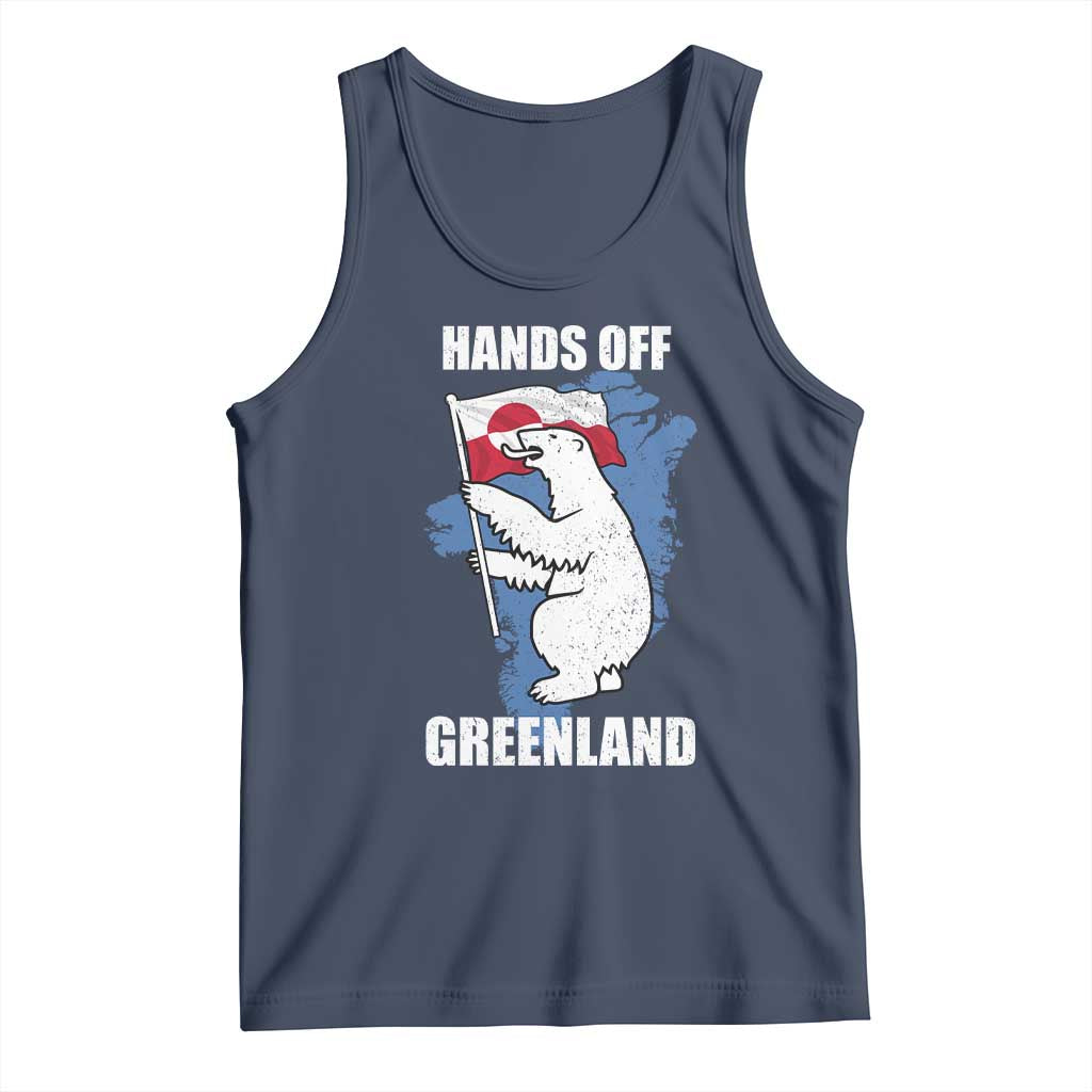Hands Off Greenland Protest Tank Top Support Greenland Bear Holding Flag