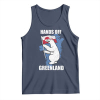 Hands Off Greenland Protest Tank Top Support Greenland Bear Holding Flag