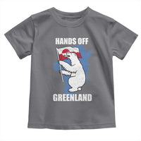 Hands Off Greenland Protest Toddler T Shirt Support Greenland Bear Holding Flag