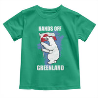Hands Off Greenland Protest Toddler T Shirt Support Greenland Bear Holding Flag