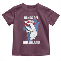 Hands Off Greenland Protest Toddler T Shirt Support Greenland Bear Holding Flag