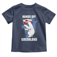 Hands Off Greenland Protest Toddler T Shirt Support Greenland Bear Holding Flag