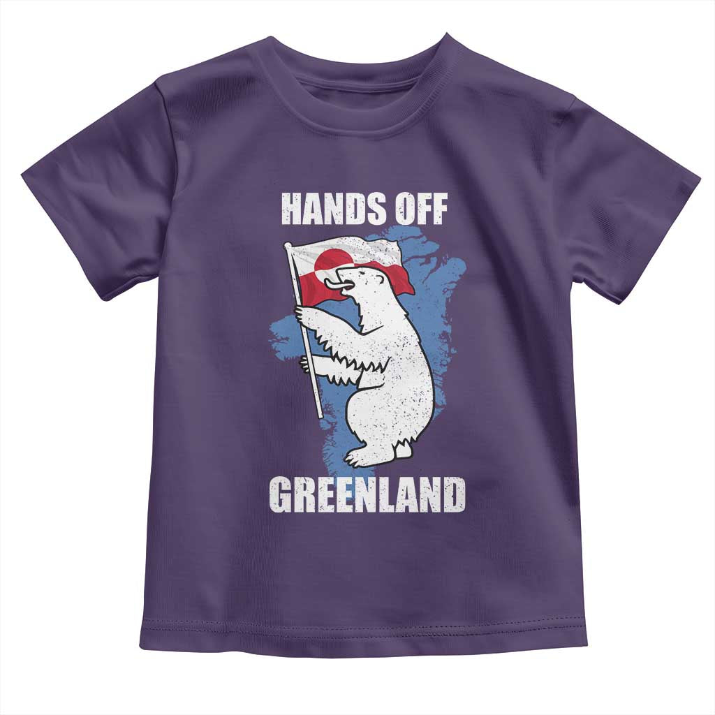 Hands Off Greenland Protest Toddler T Shirt Support Greenland Bear Holding Flag