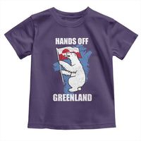 Hands Off Greenland Protest Toddler T Shirt Support Greenland Bear Holding Flag