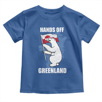 Hands Off Greenland Protest Toddler T Shirt Support Greenland Bear Holding Flag