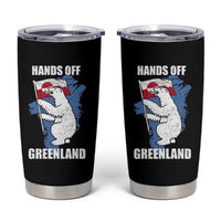 Hands Off Greenland Protest Tumbler Cup Support Greenland Bear Holding Flag