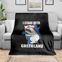 I Stand With Greenland Throw Blanket Polar Bear Greenland Protest