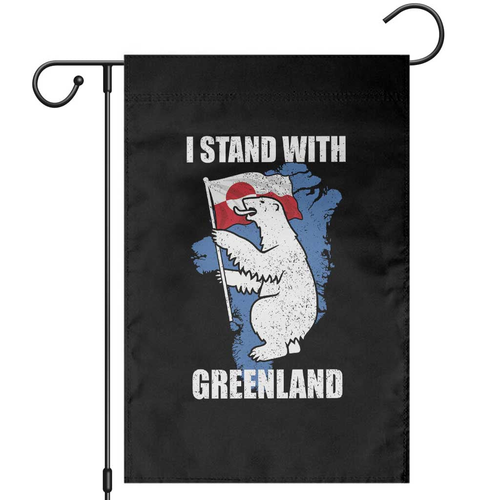 I Stand With Greenland Garden Flag Polar Bear Greenland Protest